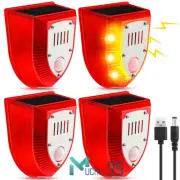 Solar Alarm LED Light Solar Strobe Light Wireless Motion Sensor Detector Outdoor