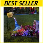 Stylish Blue Solar Watering Can Lights with 81 LEDs - Waterproof Outdoor Charm