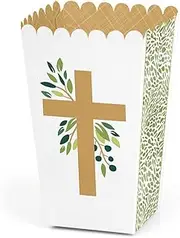 Elegant Cross - Religious Party Favor Popcorn Treat Boxes - Set of 12