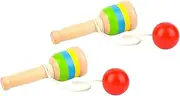 FELTECHELECTR Montessori Toys for Toddlers 2pcs Wooden Trick Cup Toy Boys and Girls Hand-Eye Coordination Game Sensory