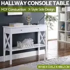 Hallway Console Table White Hall Entry Display Stand w/ Storage Drawers Sideboar