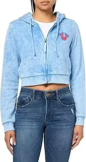 [True Religion] Women's Wash Shrunken Zip-Up Hoodie Big T