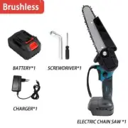 6 Inch Brushless Electric Chain Saw Handheld Chainsaw Tree Wood Cutter Portable