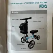 Elenker Knee Walker YF-9003 Steerable Scooter Mobility Black