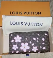 Auth LOUIS VUITTON × Takashi Murakami Zippy Wallet Cherry Blossom M13433 w Box
