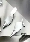 Thin Low Pointed Toe Design Slip On Mules Slides Heel CODE: READY1348