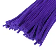100 Pcs Pipe Cleaners, for DIY Art Craft Supplies (6mm 12 Inch Dark Purple)