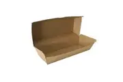 50 X Kraft Brown Disposable Hot Dog Boxes Bulk Takeaway Party Box