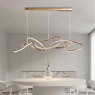 餐廳吊燈現代簡約圓環形北歐輕奢客廳餐桌藝術燈天貓精靈調光燈具