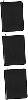 NUOBESTY 3pcs Men's Business Portfolio Zipper Binder Document Organizer Padfolio Office Folder