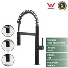 WELS Black Kitchen Sink Mixer Tap Pull Out with Metal Spray Head 3-Mode