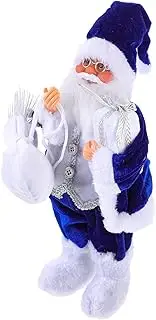 Christmas Santa Figurine Xmas Decor Christmas Santa Claus Santa Claus Statue Santa Claus Figure with Bear Santa Claus Figurine Mr. Santa Claus Xmas Child Shelf Hairy Plastic