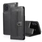 For Samsung Galaxy A31 Case SupRShield Luxury Wallet Leather Flip Magnetic Stand Case Cover (Black)