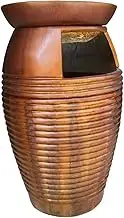 Outdoor Trash Can Creative Outdoor Trash Can, Cylindrical FRP Garbage Can with Top Plant Pot, Large Opening, for Street Park Scenic Spots and Other Public Places Outside Garbage can(Small)