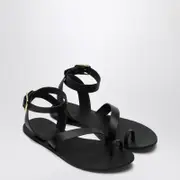 [Manebí] Black Leather Gladiator Style Sandals 39 IT Black