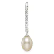 Sterling Silver Polished Cz Glass Bead Pendant