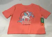 365 KIDS FROM GARANIMALS / GIRLS T-SHIRT / TOP / UNICORN / SIZE 7 / PEACH / NEW
