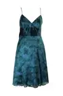 Laundry By Shelli Segal Teal Spaghetti Strap Burnout Textured Dress 12