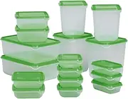 Pruta Food Container 601.496.73, Set of 17, Green