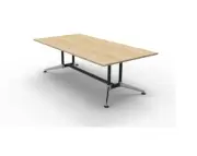 Rapidline Boardroom Meeting Table Dual Post 2400mm x 1200mm Typhoon oak TTR241