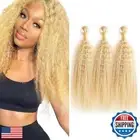 Blonde Bundles 613 Kinky Straight Bundles 26 28 30 Inch 8A Grade Peruvian Vir