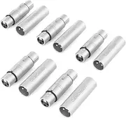 CableCreation [5-Pair] XLR Female to Female & XLR Male to Male 3PIN Adapter Connector Compatible Microphone,Mixer,Silver