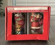 Coca Cola Set Of 2, Santa Claus Glassware 16 oz / 473 ml - New Open Box