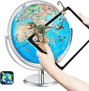 VEVOR Educational Globe for Kids, 25cm/10 inch, Interactive AR World Globe with AR Golden Globe APP LED Night Lighting 720° Rotation, STEM Toy Gifts for Kids Compatible with Android or iOS Devices