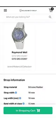 Brand New Silicone/Rubber Band For Raymond Weil White 18 15 mm