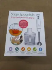 Sage Spoonfuls Puree & Blend Baby Food Immersion Blender & Processor - White