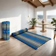 [MANGO TREES] Thai Kapok Filled Roll Up Mattress Yoga Mat Camping Bed Blue
