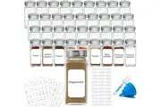 36 Pcs Glass Spice Jars Bottles with Spice Labels (120ml each bottle)