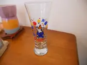 Vintage 1987 Spuds MacKenzie Bud Light Tall Beer Glass, Birthday Ballons 7 1/4"
