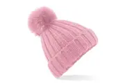 Beechfield Unisex Adult Verbier Pom Pom Beanie (Dusty Pink) (One Size)