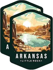 (2 Pack) Arkansas State and Capitol Magnets - AR State Magnet - Choose from 50 States - 5" On Longest Side - Premium Magnet - for Cars, Refrigerators, Toolboxes, Lockers - Made in USA - MAG1460