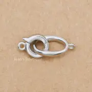 Sterling Silver Hook & Eye Fold Over Clasp Connector for Necklace A5288