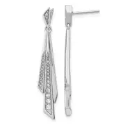 14k White Gold Fancy Real Diamond Post Earrings