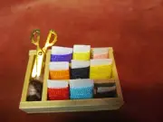 DOLLHOUSE SEWING KIT WITH SCISSORS AND THREAD