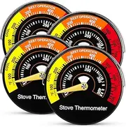 Copkim 4 Pcs Wood Stove Thermometer, Magnetic Oven Temperature Accessories Fire Stove Pipe Thermometer Gauge for Wood Burning Stoves Top Gas Pellet Fireplace Flue