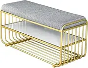 Modern Shoe Storage Bench Entryway Hallway Shoe Cabinet nizer with Soft Cushion Seat Cloakroom Bench for Shoe Changing Simple Home Frame Design Black (80 * 40 * 47cm)