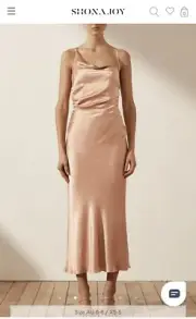 BRAND NEW Shona Joy La Lune Assymetrical Bias Cowl Midi Dress | Size 8 RRP |$320