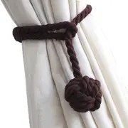 Curtain Tiebacks - 2/4 PCS Handmade Rural Decorative Curtain Holdbacks (Drak Coffee)