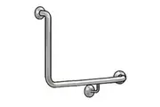 New Bradley 832-2 Peened Toilet Grab Rail 90 Degree Right Hand - Silver 950Mm X