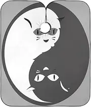 RPLIFE White Black Yin Yang Cats Haircutting Cloth Hair Color Capes Adults, Haircut Cape Washable, White Black Yin Yang Cats