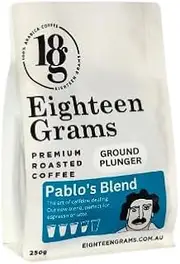 18 Grams Pablo's Blend Ground Plunger Coffee – Milk Chocolate & Stone Fruit Notes, 250g