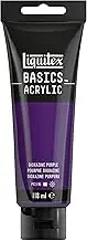 Liquitex 8870019 Basics Acrylic Paint, Monopigmented Artist Pigments, Non-fading, Medium Viscosity, Archival Quality, Silk Gloss Finish, 118 ml Tube - Dioxazine Purple, Acrylic Paint - 118 ml Tube