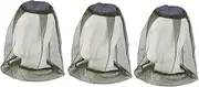 Elastic-end Net Cap Set 3pcs Anti-bite Net Caps for Outdoor Activities Insect-Proof Head Net for Hiking Camping Fishing