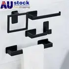 Bathroom Black Towel Rack Rail Toilet Paper Robe Hook Hanger Holder Rail AU
