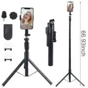 68" Wireless Remote Selfie Stick Tripod Cellphone Camera Stand W/ Fill Lights US