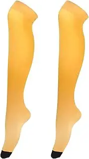 [Joitme] Orange Color Blurred Gradient Thigh High Socks for Women, Soft and Lightweight, Womens Thigh High Stockings, Orange Color Blurred Gradient